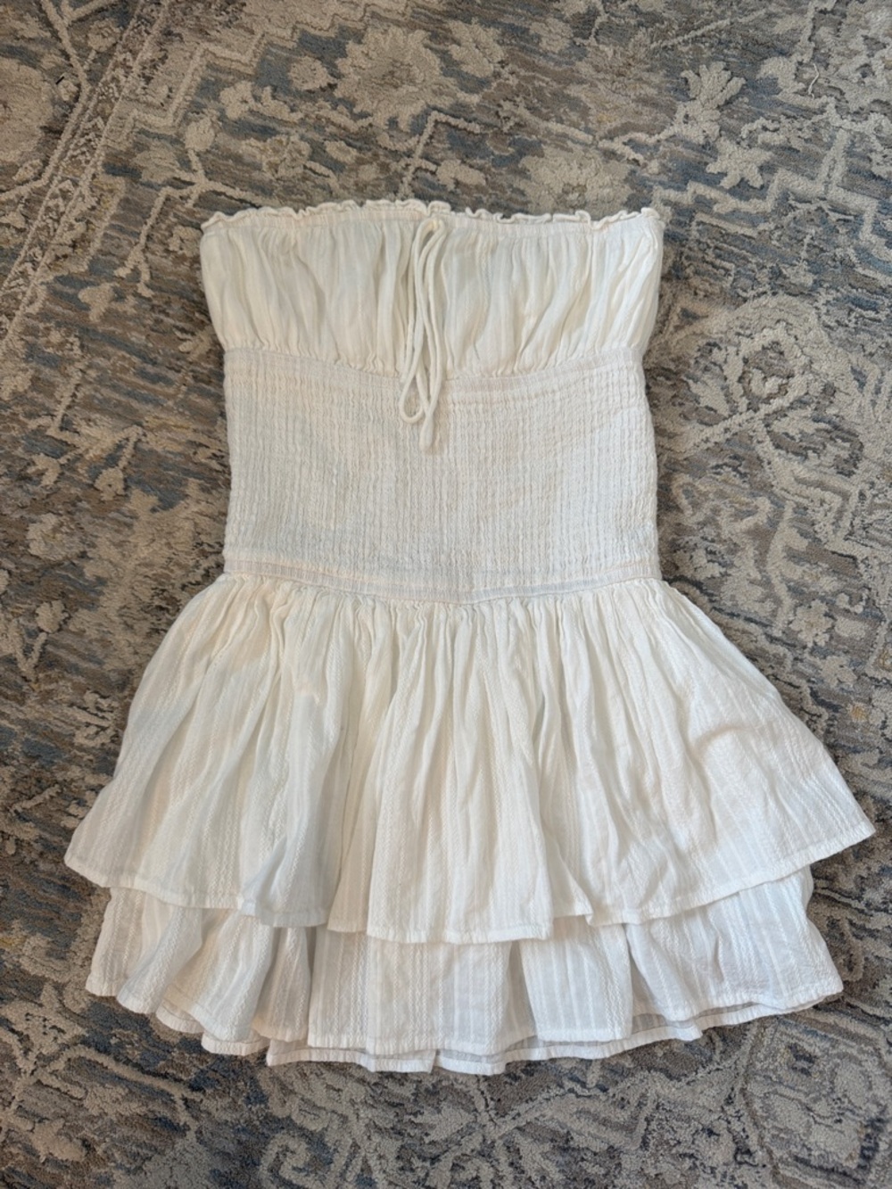 Princess Polly White Strapless Ruffle Mini Dress